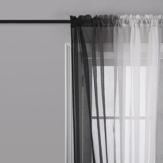 HKM-779027 Gradient Color Linen-like Curtain for Windows - Various Sizes Available