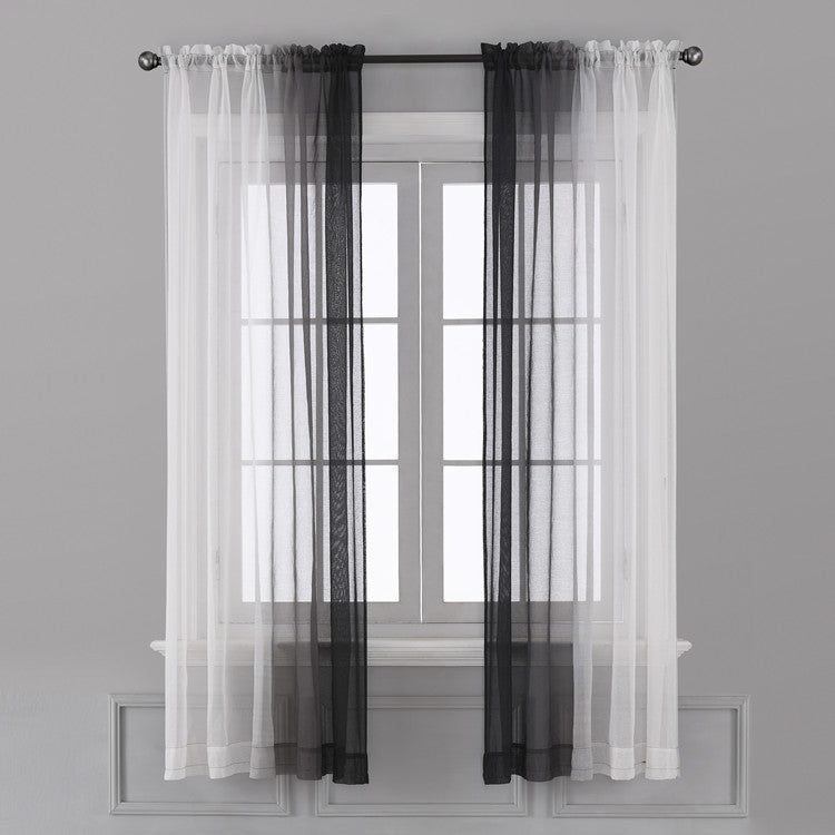 HKM-779027 Gradient Color Linen-like Curtain for Windows - Various Sizes Available