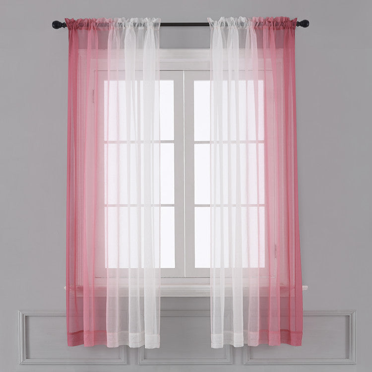 HKM-779027 Gradient Color Linen-like Curtain for Windows - Various Sizes Available