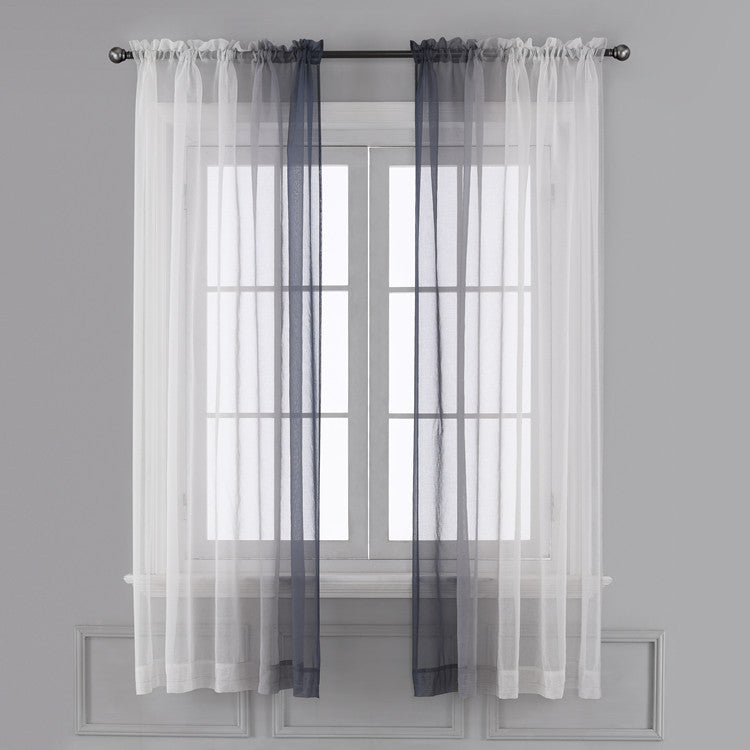 HKM-779027 Gradient Color Linen-like Curtain for Windows - Various Sizes Available