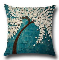 HKM-779027 Three-Dimensional Oil Painting Floral Cotton Cushion Cover for Car and Home Decor