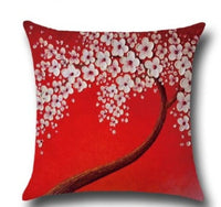HKM-779027 Three-Dimensional Oil Painting Floral Cotton Cushion Cover for Car and Home Decor