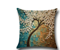 HKM-779027 Three-Dimensional Oil Painting Floral Cotton Cushion Cover for Car and Home Decor