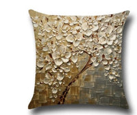 HKM-779027 Three-Dimensional Oil Painting Floral Cotton Cushion Cover for Car and Home Decor
