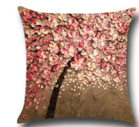 HKM-779027 Three-Dimensional Oil Painting Floral Cotton Cushion Cover for Car and Home Decor
