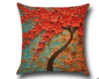 HKM-779027 Three-Dimensional Oil Painting Floral Cotton Cushion Cover for Car and Home Decor