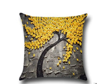 HKM-779027 Three-Dimensional Oil Painting Floral Cotton Cushion Cover for Car and Home Decor