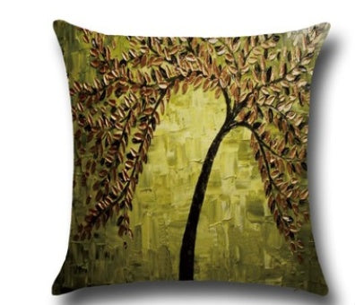 HKM-779027 Three-Dimensional Oil Painting Floral Cotton Cushion Cover for Car and Home Decor