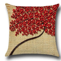 HKM-779027 Three-Dimensional Oil Painting Floral Cotton Cushion Cover for Car and Home Decor