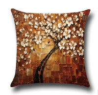 HKM-779027 Three-Dimensional Oil Painting Floral Cotton Cushion Cover for Car and Home Decor
