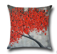 HKM-779027 Three-Dimensional Oil Painting Floral Cotton Cushion Cover for Car and Home Decor