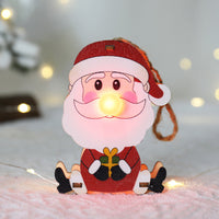 HKM-779091 Luminous Wooden Christmas Ornaments – Red Nose Elderly, Elk, and Snowman Designs