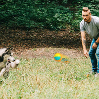 HKM-779091 New Pet Draw Rope Hand Throwing Ball ABS Grinding Teeth Resistant Chew Dog Training Ball