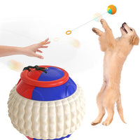 HKM-779091 New Pet Draw Rope Hand Throwing Ball ABS Grinding Teeth Resistant Chew Dog Training Ball