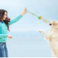 HKM-779091 New Pet Draw Rope Hand Throwing Ball ABS Grinding Teeth Resistant Chew Dog Training Ball
