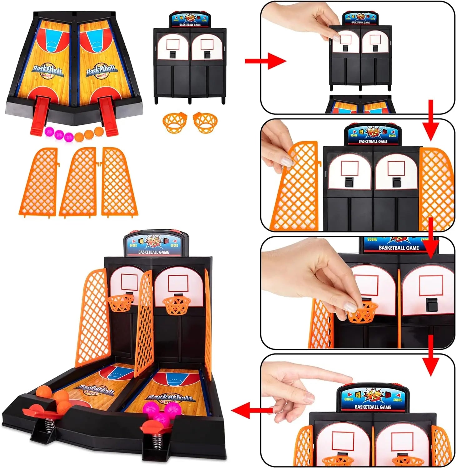 HKM-779155 Desktop Arcade Basketball Shooting Game for Kids - Mini Tabletop Basketball Fun