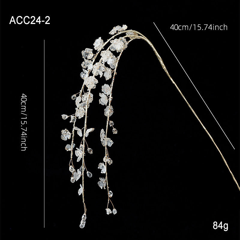 HKM-779283 Acrylic White Crystal Twig Branch Christmas Decoration - Multiple Styles Available