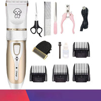 HKM-779475 Electric Pet Shaver for Cats and Dogs, Stainless Steel Ceramic Clipper with Positioning Combs and USB Charging