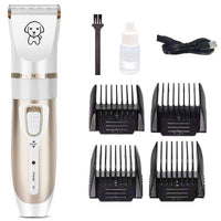 HKM-779475 Electric Pet Shaver for Cats and Dogs, Stainless Steel Ceramic Clipper with Positioning Combs and USB Charging