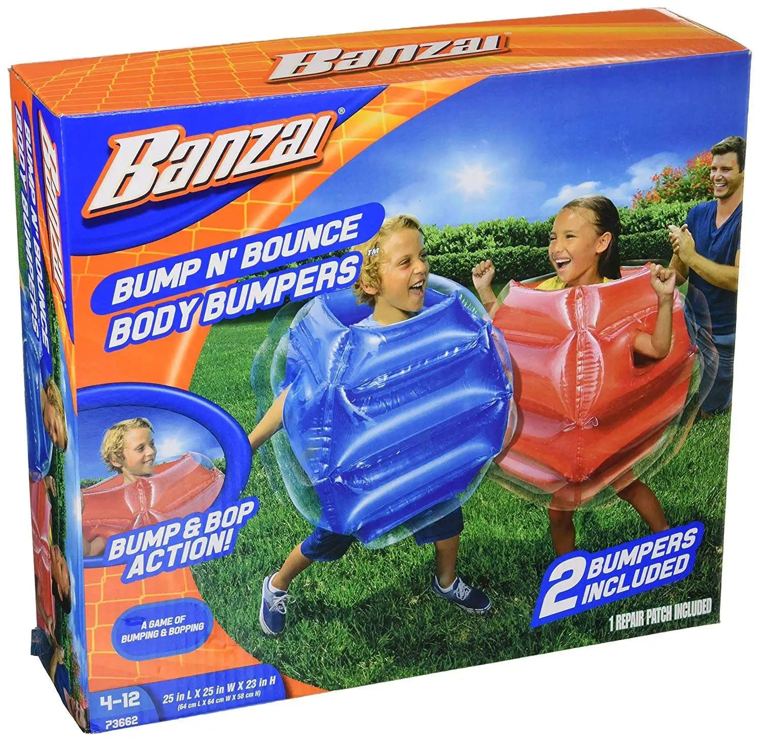 HKM-779475 Inflatable Collision Square Balls for Outdoor Play - 60 cm Body Bumpers for Kids 2 to 14 Years