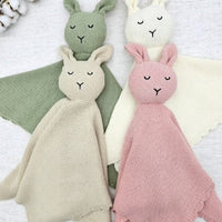 HKM-779475 Soft Cotton Cartoon Animal Soothing Blanket and Drool Towel for Kids, 40x40CM, Multiple Colors