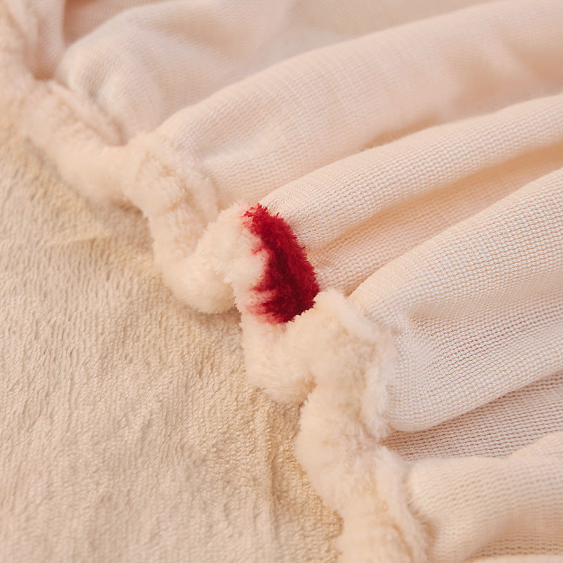 HKM-779475 Winter Warm Milk Velvet All-Inclusive Bed Sheet Set with Pillowcases - Multiple Styles and Sizes Available