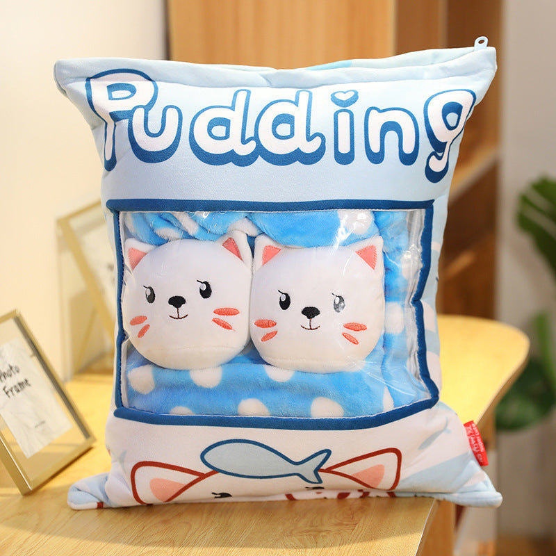 HKM-779603 Cartoon Animal Plush Pillow - Cute Rabbit, Cat, Pig, and Octopus Designs