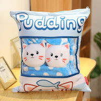 HKM-779603 Cartoon Animal Plush Pillow - Cute Rabbit, Cat, Pig, and Octopus Designs