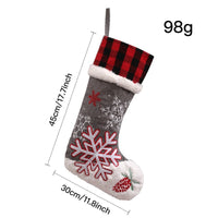 HKM-779603 Christmas Red and Black Checkered Socks for Children, Cozy Fireplace and Tree Decoration