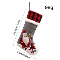 HKM-779603 Christmas Red and Black Checkered Socks for Children, Cozy Fireplace and Tree Decoration