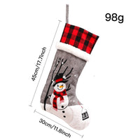 HKM-779603 Christmas Red and Black Checkered Socks for Children, Cozy Fireplace and Tree Decoration