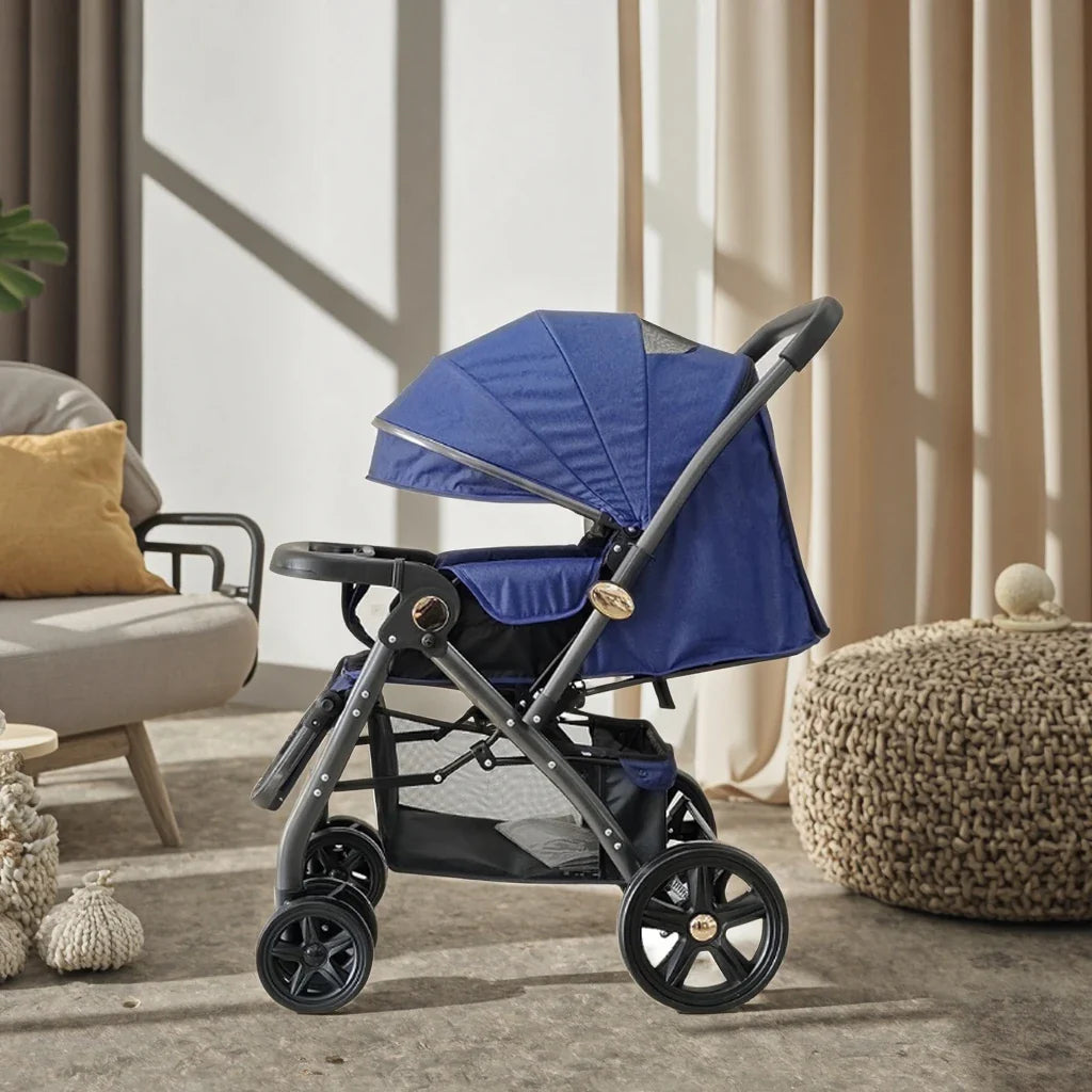 HKM-779667 Luxury Bidirectional Portable navy Blue Baby Pram Stroller for Newborn Travel