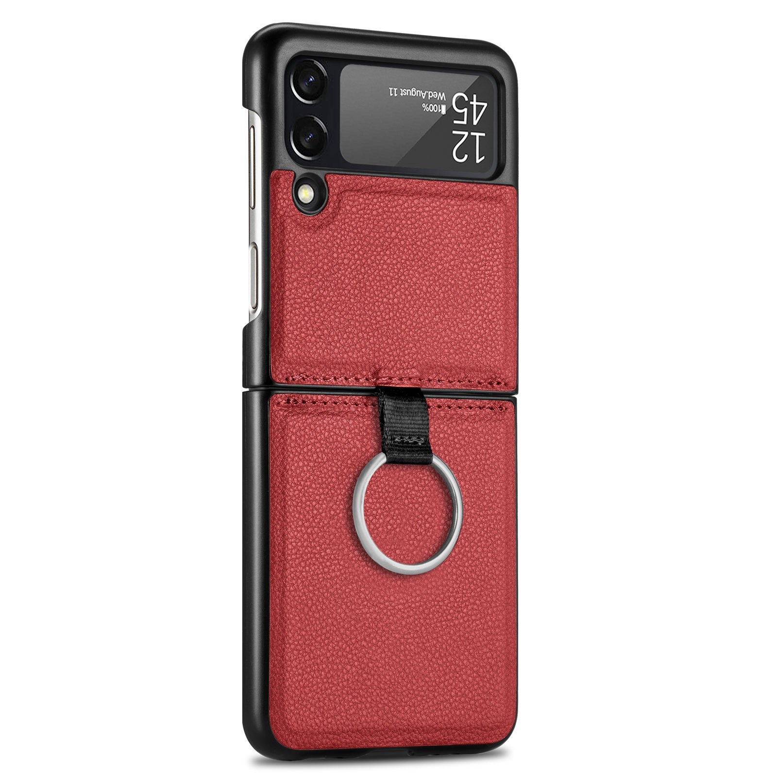 HKM-779731 Stylish PU Folding Screen Protective Case for Galaxy Z Flip3 5G and Z Flip Series