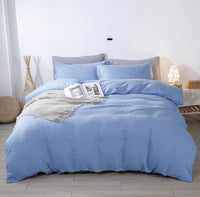 HKM-779795 Four-Piece Pure Linen Bedding Set with Fitted Sheet and Pillowcases - Multiple Colors Available