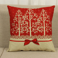 HKM-779859 Christmas Elk Decorative Pillowcase - Cotton Linen Blend, 45x45cm, Digital Print Design