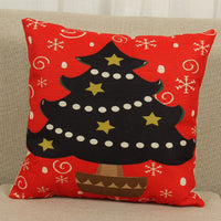 HKM-779859 Christmas Elk Decorative Pillowcase - Cotton Linen Blend, 45x45cm, Digital Print Design