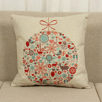 HKM-779859 Christmas Elk Decorative Pillowcase - Cotton Linen Blend, 45x45cm, Digital Print Design