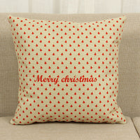 HKM-779859 Christmas Elk Decorative Pillowcase - Cotton Linen Blend, 45x45cm, Digital Print Design