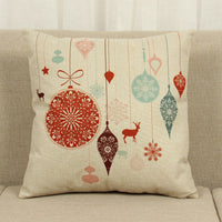 HKM-779859 Christmas Elk Decorative Pillowcase - Cotton Linen Blend, 45x45cm, Digital Print Design