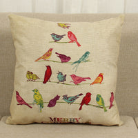 HKM-779859 Christmas Elk Decorative Pillowcase - Cotton Linen Blend, 45x45cm, Digital Print Design