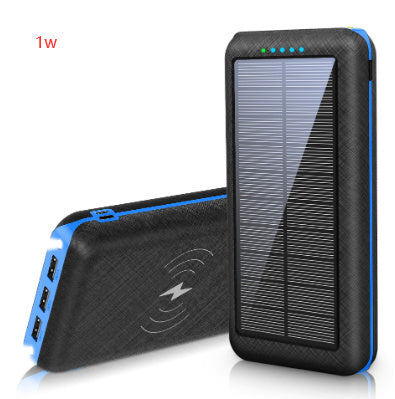 HKM-779859 Wireless Solar Charger with LED Flashlight, 3 USB Ports, for Portable Use with Apple, Xiaomi, Samsung Devices
