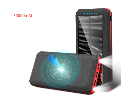 HKM-779859 Wireless Solar Charger with LED Flashlight, 3 USB Ports, for Portable Use with Apple, Xiaomi, Samsung Devices