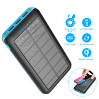 HKM-779859 Wireless Solar Charger with LED Flashlight, 3 USB Ports, for Portable Use with Apple, Xiaomi, Samsung Devices