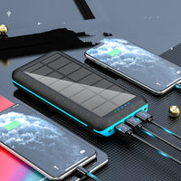 HKM-779859 Wireless Solar Charger with LED Flashlight, 3 USB Ports, for Portable Use with Apple, Xiaomi, Samsung Devices