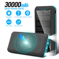 HKM-779859 Wireless Solar Charger with LED Flashlight, 3 USB Ports, for Portable Use with Apple, Xiaomi, Samsung Devices