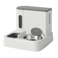 HKM-779987 Automatic Pet Feeder and Water Dispenser with Integrated Double Bowls for Cats