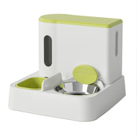HKM-779987 Automatic Pet Feeder and Water Dispenser with Integrated Double Bowls for Cats