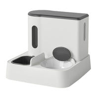 HKM-779987 Automatic Pet Feeder and Water Dispenser with Integrated Double Bowls for Cats