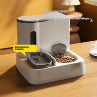 HKM-779987 Automatic Pet Feeder and Water Dispenser with Integrated Double Bowls for Cats