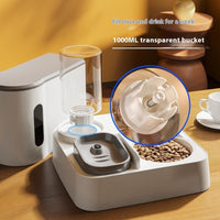 HKM-779987 Automatic Pet Feeder and Water Dispenser with Integrated Double Bowls for Cats